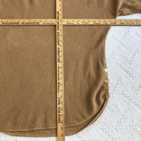 Michael Kors Brown Knit Sweater Tunic 2X Plus Button Side Hem Minimalist - Picture 11 of 11